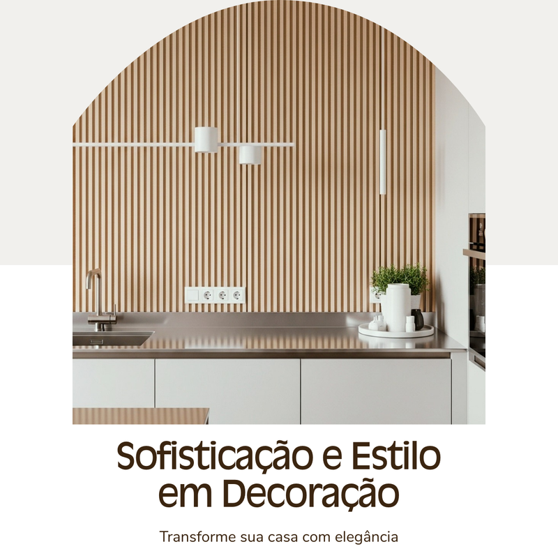 Painel Ripado Carvalho - 2,90m Madeira Ecológica WPC – Sofisticado Interno