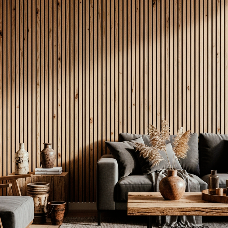 Painel Ripado Loft 2,90m x 25cm Madeira Ecológica WPC Sofisticado