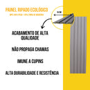 Painel Ripado Cinza - 2,90m Madeira Ecológica WPC – Sofisticado Interno