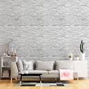 Papel de Parede Pedra Canjica Branca 48cm x 1,5m