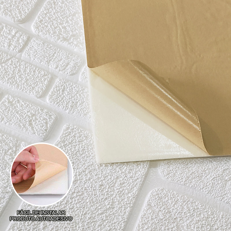 Painel 3D Pedra Espumado Autoadesivo – Isolante Térmico e Acústico Moderno