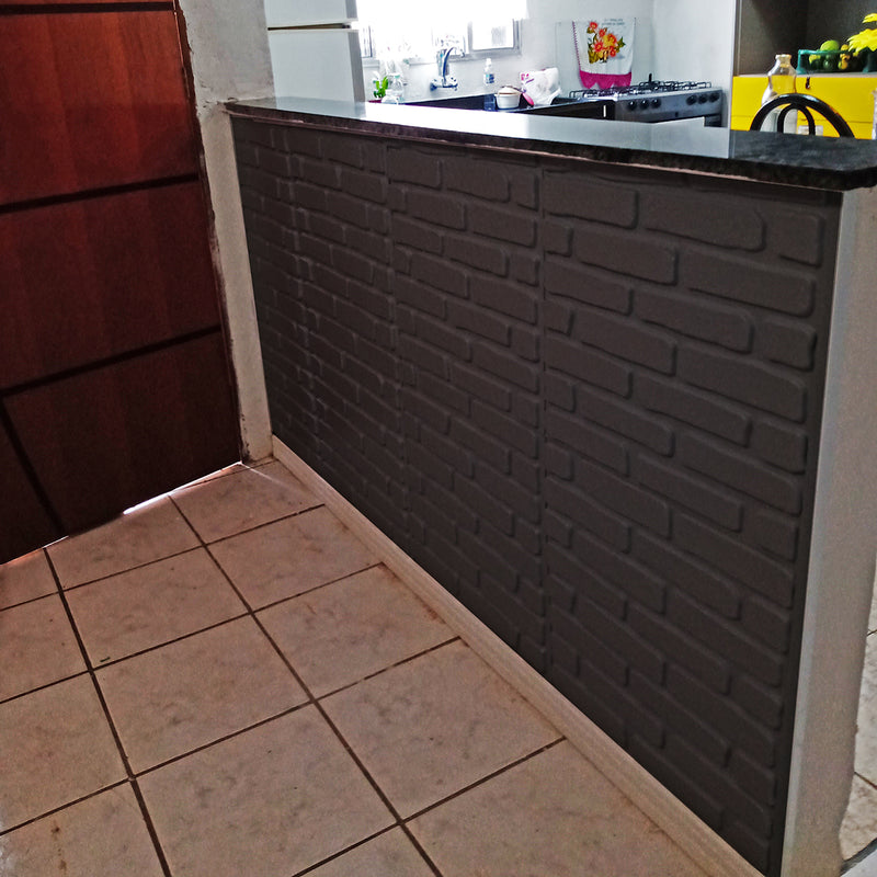 Placa 3D Tijolinho Autoadesiva – 50x50cm Revestimento Decorativo de Parede