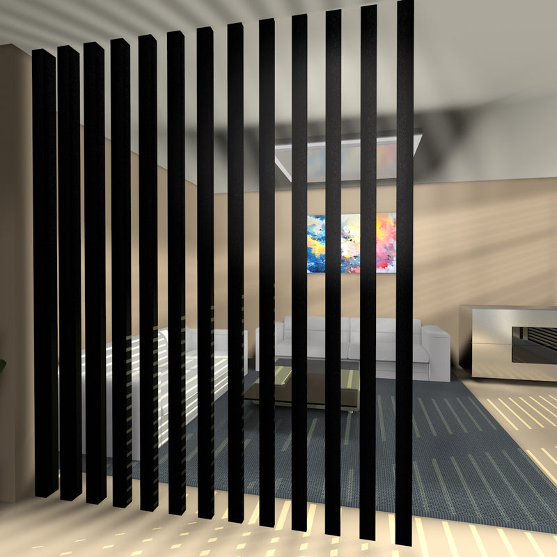 Brise Divisor de Ambientes 2,90m –Preto  Madeira Ecológica WPC | Moderno e Funcional