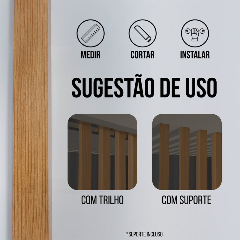 Brise Divisor de Ambientes 2,90m – Carvalho Madeira Ecológica WPC | Moderno e Funcional
