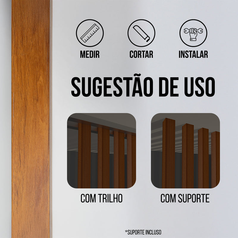 Brise Divisor de Ambientes 2,90m – Freijó Madeira Ecológica WPC | Moderno e Funcional