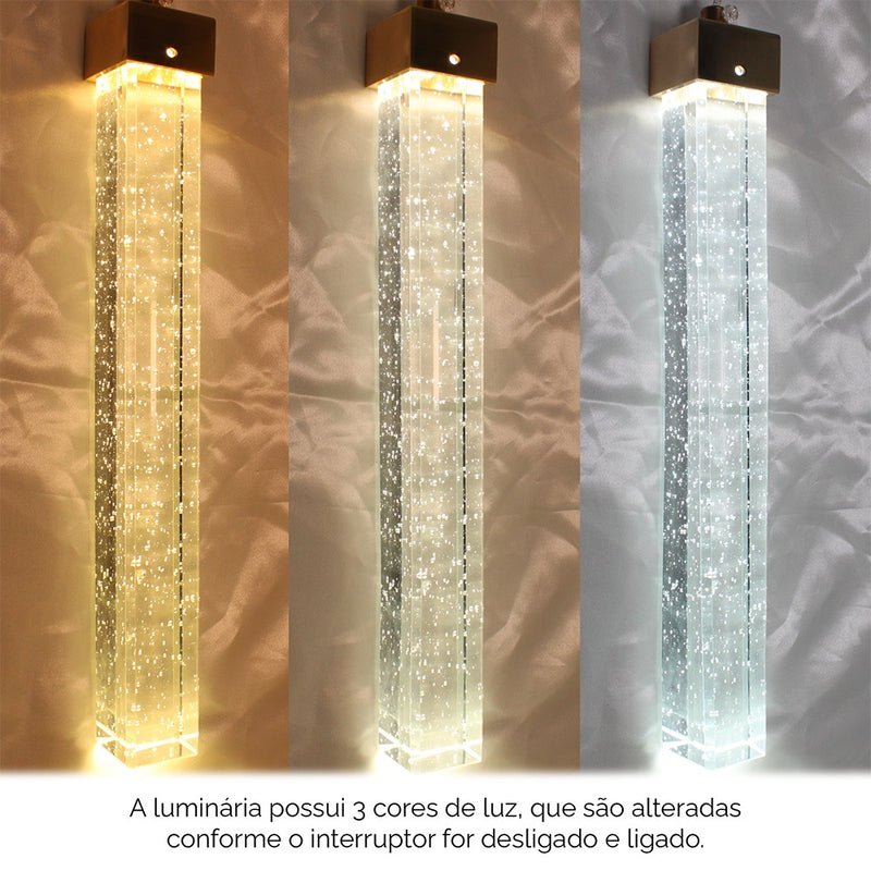 Lustre de cristal bolha de ouro