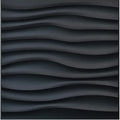 Placa 3D Ondas Preto 50x50cm - Alto Relevo