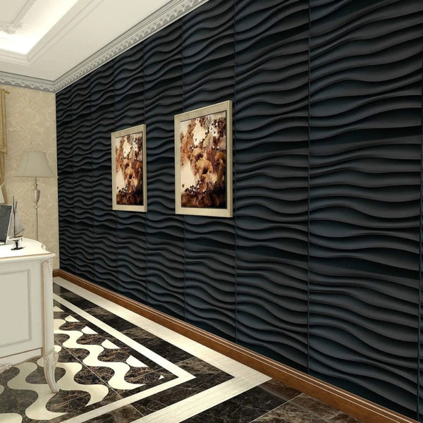 Placa 3D Ondas Autoadesiva – 50x50cm Revestimento Decorativo de Parede