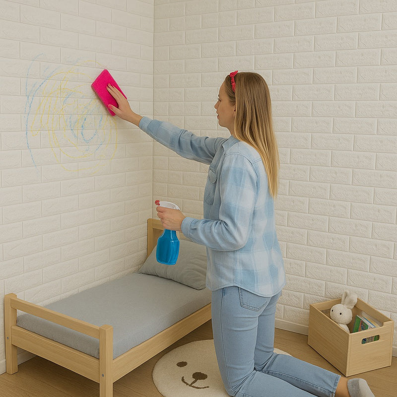 Painel 3D Tijolinho Espumado Autoadesivo – Isolante Térmico e Acústico Moderno