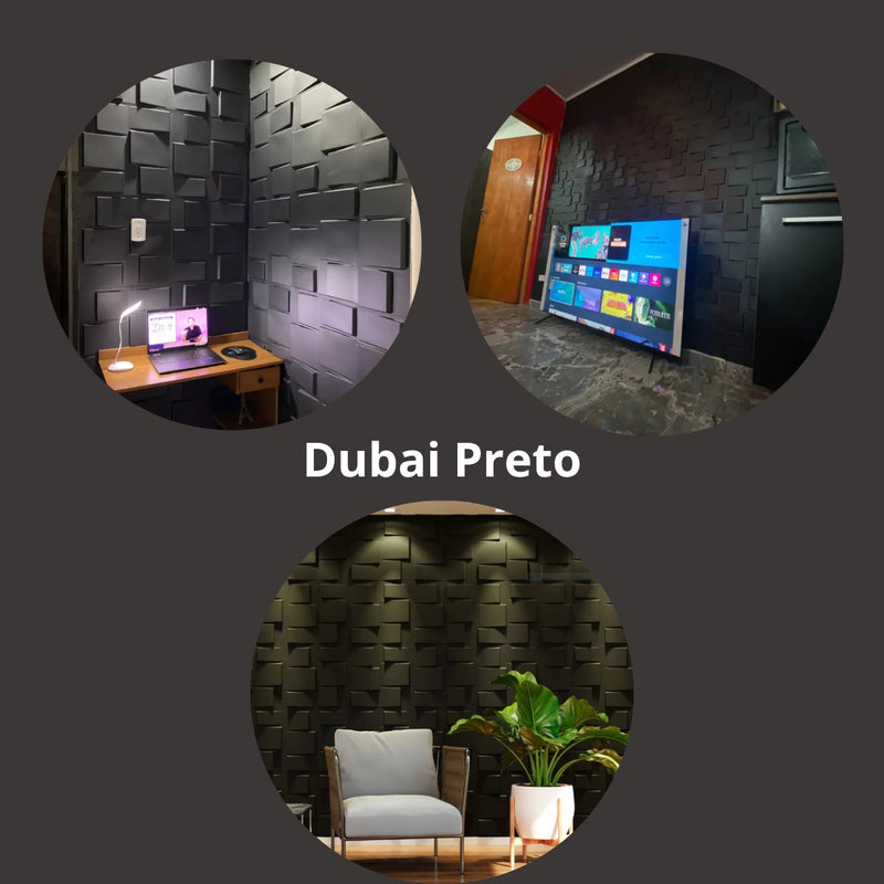 Placa 3D Dubai Autoadesiva – 50x50cm Revestimento Decorativo de Parede