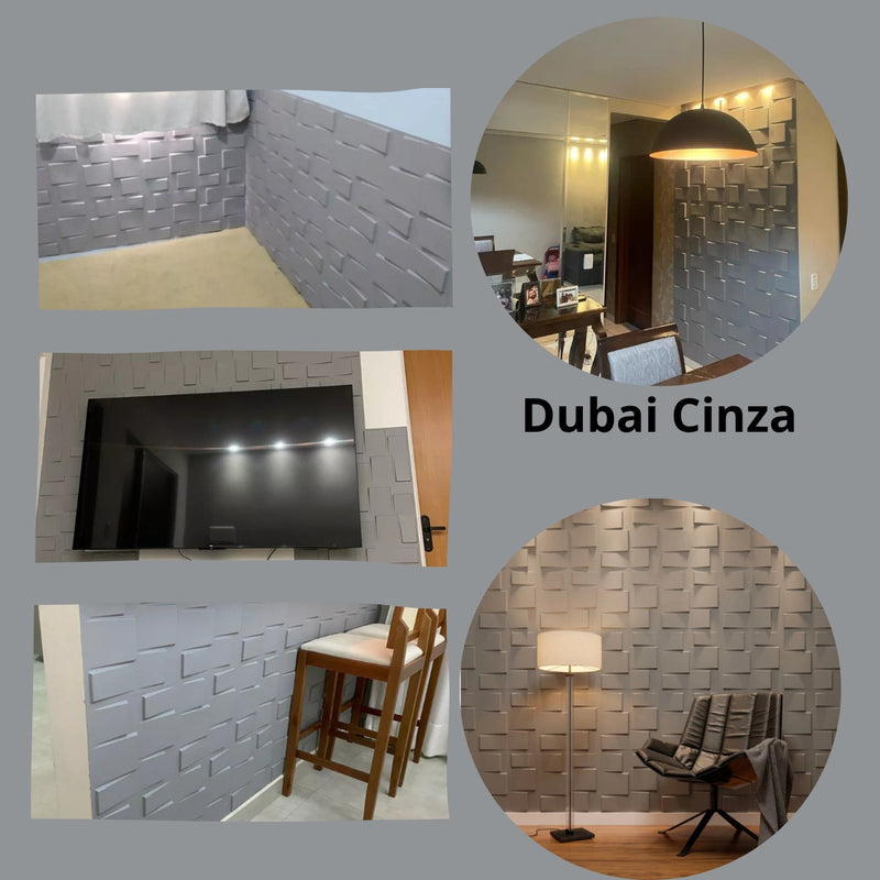 Placa 3D Dubai Autoadesiva – 50x50cm Revestimento Decorativo de Parede