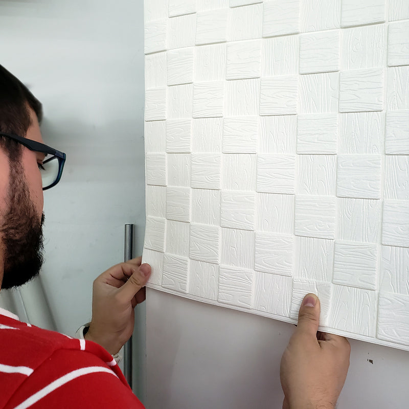 Painel 3D Cubos Espumado Autoadesivo – Isolante Térmico e Acústico Moderno