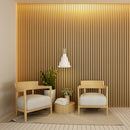 Painel Ripado Carvalho - 2,90m Madeira Ecológica WPC – Sofisticado Interno