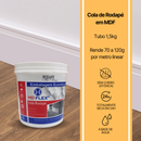 Kit 5 barras de Rodapé de Polietileno 1,80m + Cola de 1kg