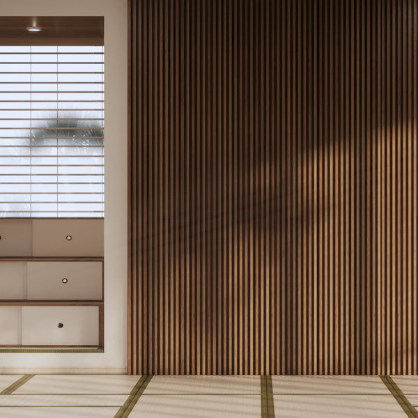 Painel Ripado Tabaco - 2,90m Madeira Ecológica WPC – Sofisticado Interno
