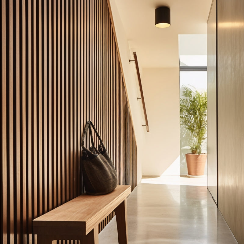 Painel Ripado Tabaco - 2,90m Madeira Ecológica WPC – Sofisticado Interno